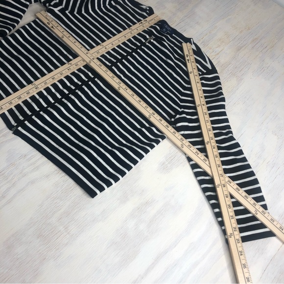 Chaps black & white striped sweater front w/zipper XL Cardigan Blazer Jacket - Picture 8 of 8